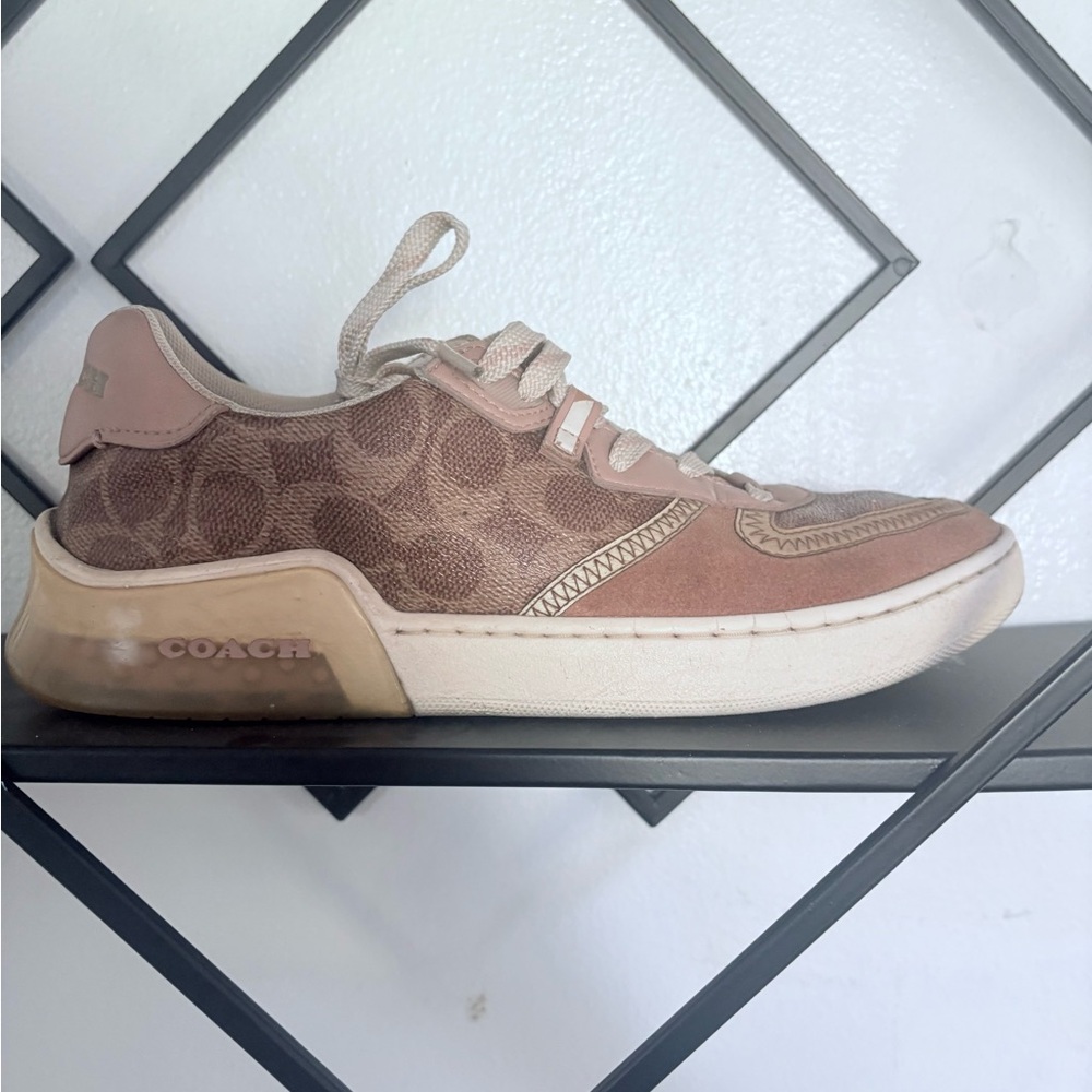 Coach Women's Sneakers - Beige and Tan - Picture 3 of 3